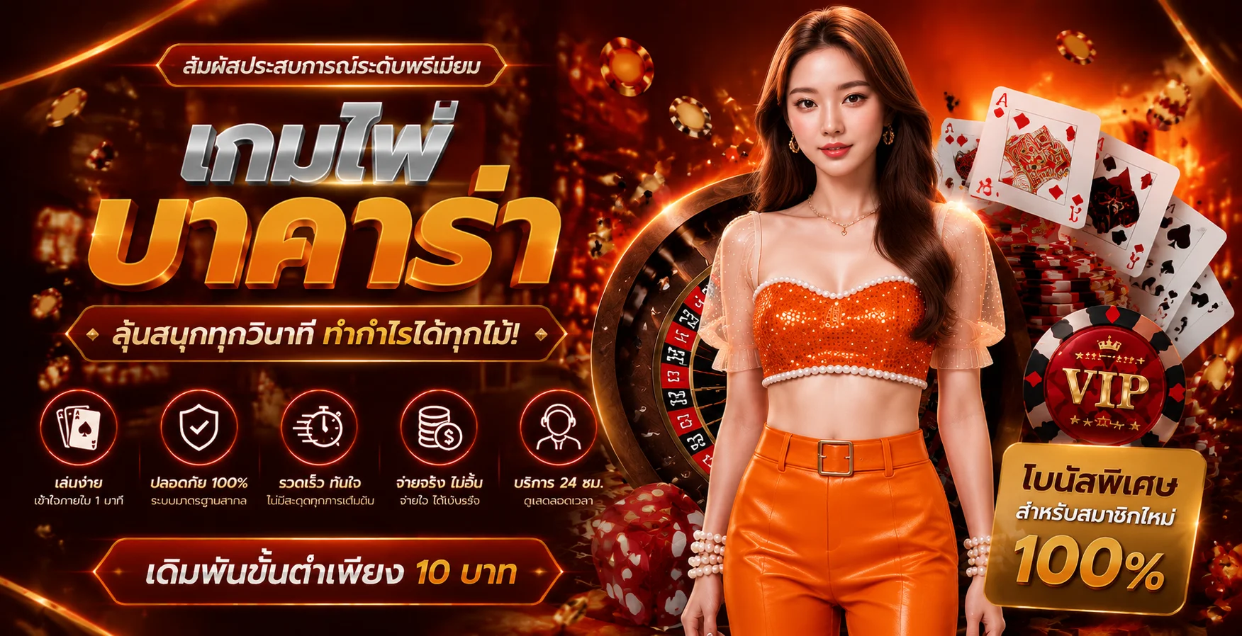 โต๊ะบาคาร่าและรูเล็ตไลฟ์สดในคาสิโนออนไลน์ IPLAY918